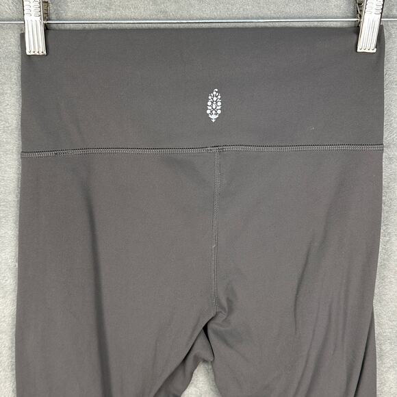 Free People Movement Leggings Womens Medium Gray High Rise Cropped Stretch Gym - Picture 4 of 12